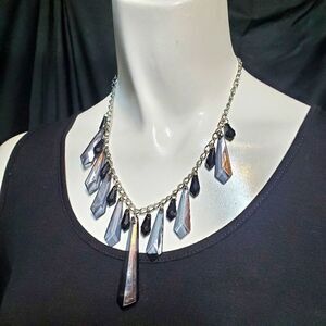 NWT My Style Gray & Black Necklace & Earrings Set